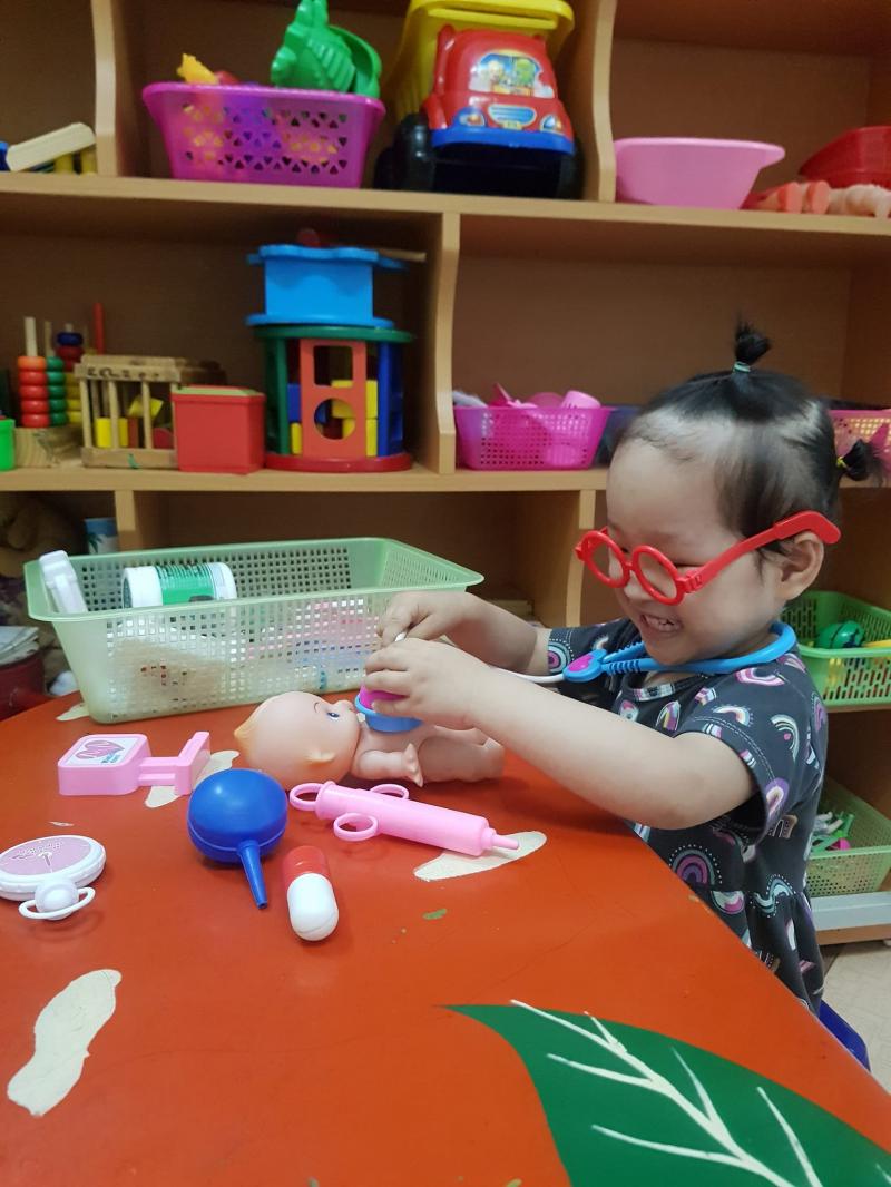 Dạy trẻ chậm nói ở trung tâm Thiên Thần Nhỏ
