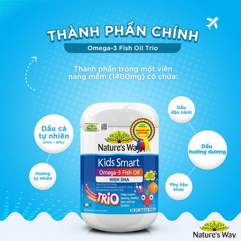 Viên uống dầu cá Nature's Way Omega-3 Fish Oil Trio