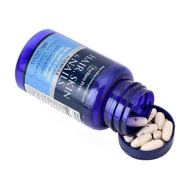 Viên uống ngừa viêm da làm sạch mụn - giảm rụng tóc - giúp móng tay chắc khỏe Puritan's Pride Hair Skin Nails