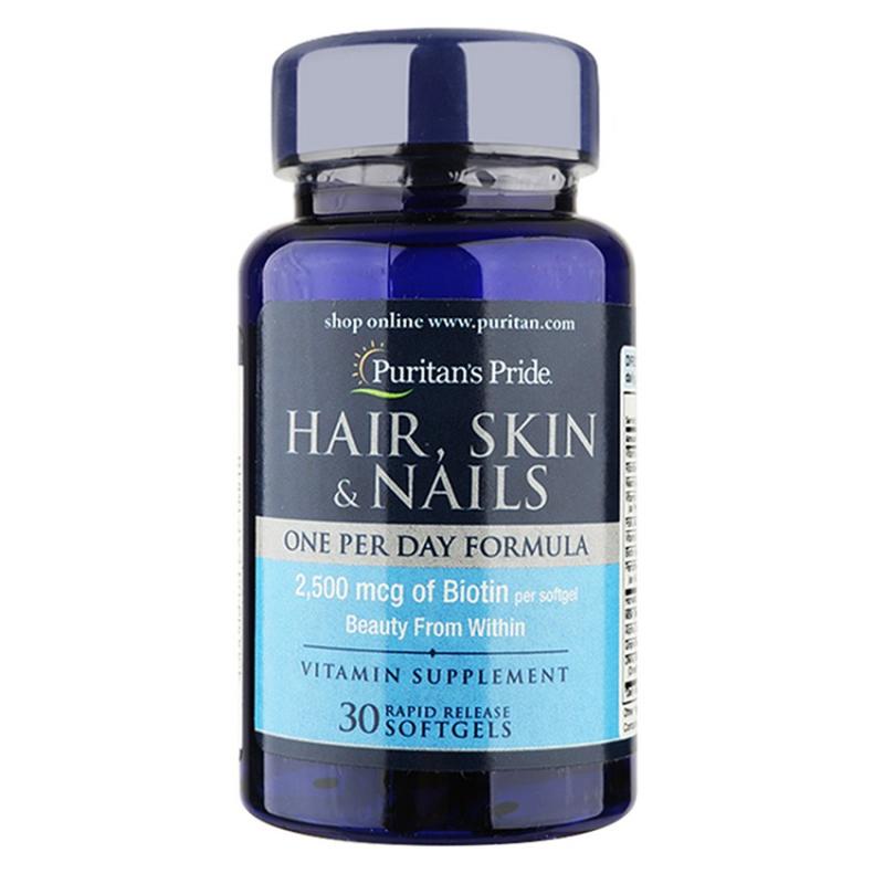 Viên uống ngừa viêm da làm sạch mụn - giảm rụng tóc - giúp móng tay chắc khỏe Puritan's Pride Hair Skin Nails