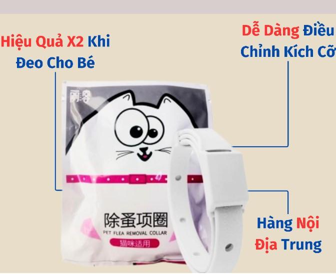 Vòng cổ cho chó mèo trị rận ve chó Pet Flea Removal Collar