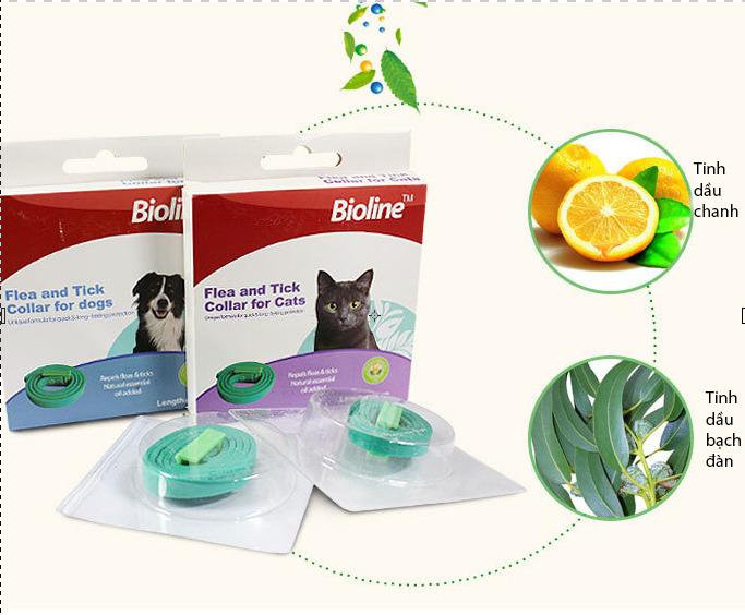 Vòng cổ trị ve rận cho chó mèo Bioline