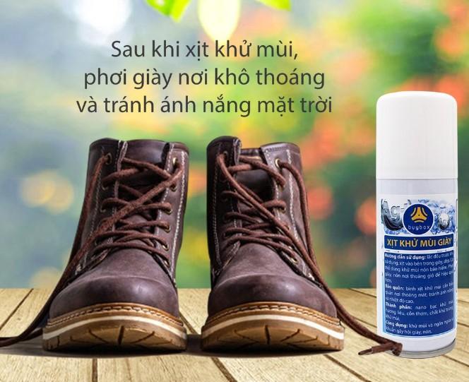 Xịt khử mùi giày dép Nano bạc buybox