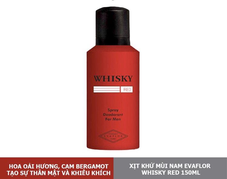 Xịt khử mùi toàn thân nam Evaflor Whisky Red
